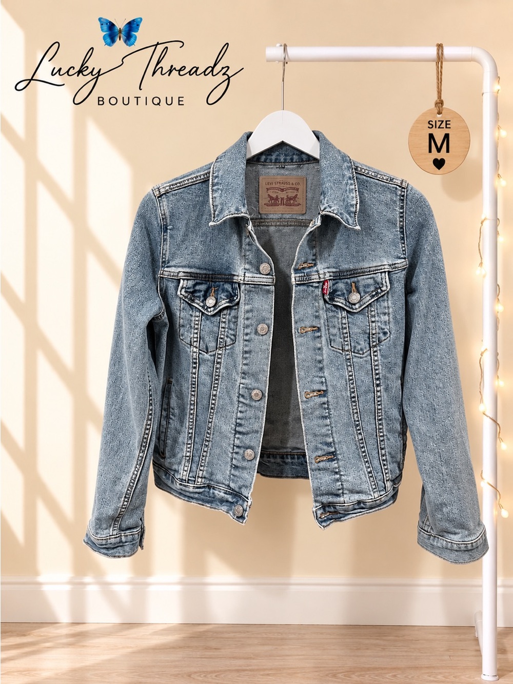 Levi’s Original Trucker Denim Jacket Women’s M Light Wash Stretch